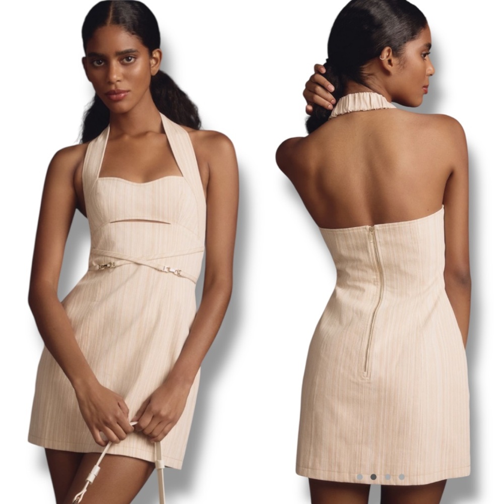 Significant Other Halter Apron Mini Dress